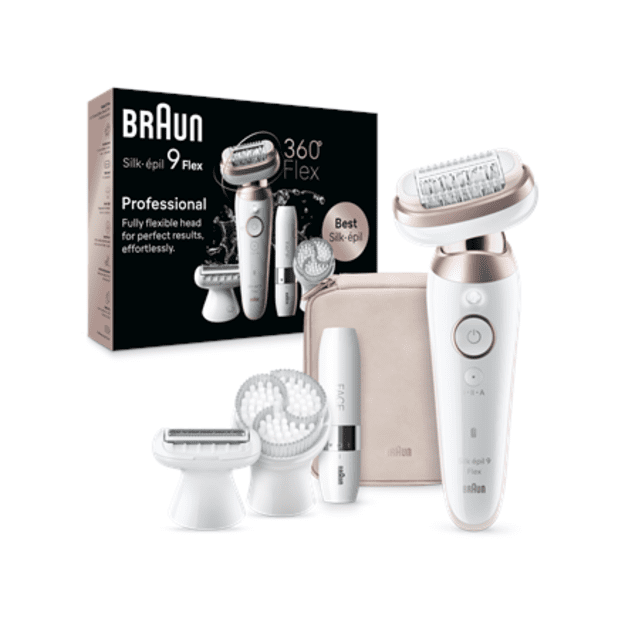 Braun Epilator | SES9-360 Silk &eacute;pil 9 Flex 3D | Operating time (max) 50 min | Number of power levels 1 | Wet & Dry | White