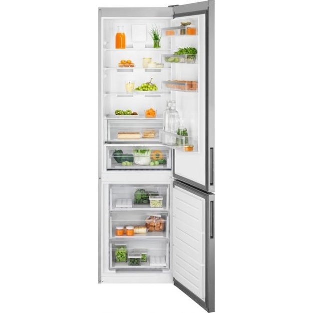 201 cm auk&scaron;čio  ner plieno spalvos No Frost &scaron;aldytuvas su &scaron;aldikliu Electrolux LNT5ME36U1