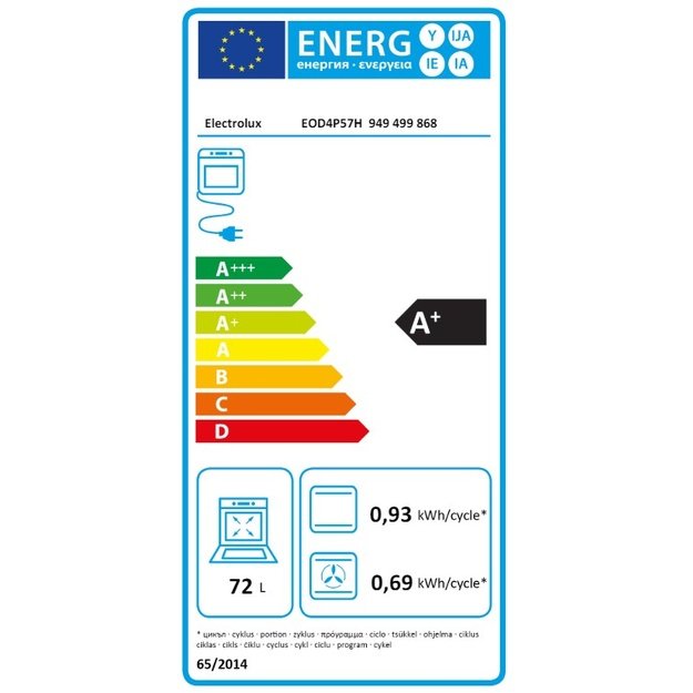 Įmontuojama orkaitė su garų funkcija Electrolux EOD4P57H