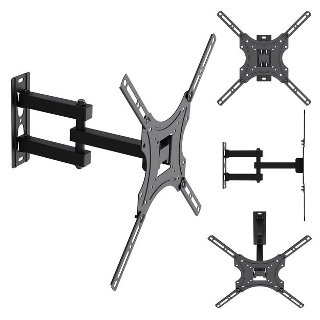 Maclean TV Mount / Bracket, max VESA 400x400, 32-55 , up to 25 kg, black, tilt adjustment 0&deg;&ndash;-15&deg; and swivel adjustment