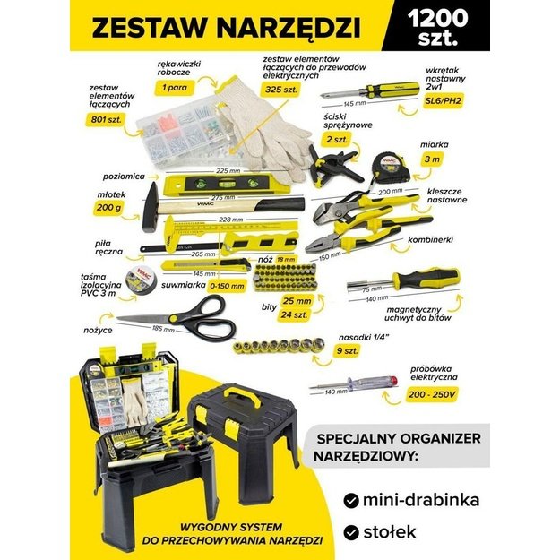 UNIVERSAL SET 1200pcs. 1/4  6-ANGLE.  /WMC