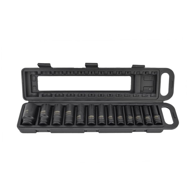 AWTOOLS IMPACT SOCKET SET 1/2  13pcs. 10-32mm BLACK LINE