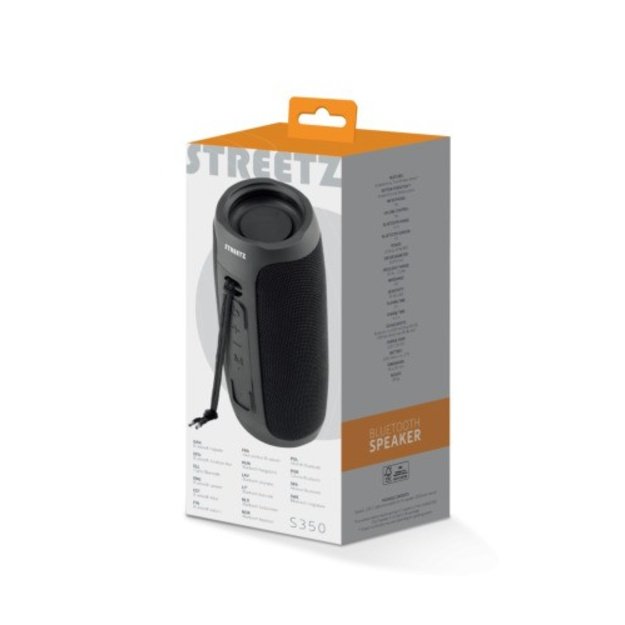 Bluetooth kolonėlė STREETZ, 2x10W, AUX, micro SD lizdas, juoda / S350-BLK / 6612034