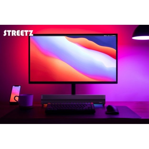 Bluetooth kolonėlė STREETZ, su RGB, micro SD / SB100-BLK / 6612035