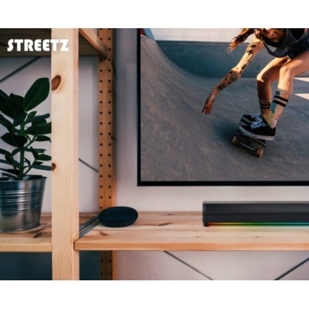 Bluetooth kolonėlė STREETZ, su RGB, micro SD / SB100-BLK / 6612035