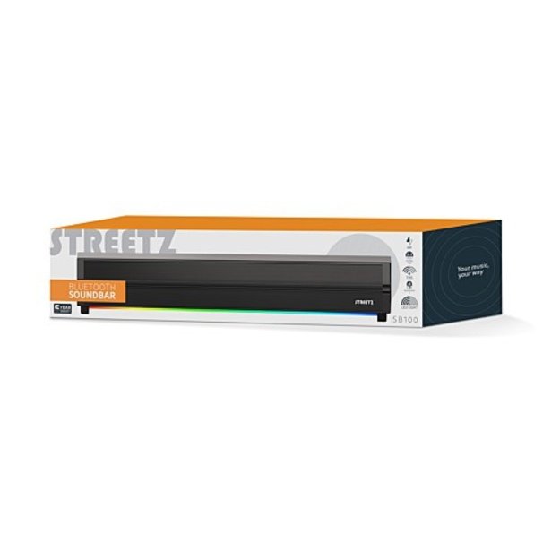 Bluetooth kolonėlė STREETZ, su RGB, micro SD / SB100-BLK / 6612035