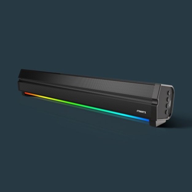 Bluetooth kolonėlė STREETZ, su RGB, micro SD / SB100-BLK / 6612035