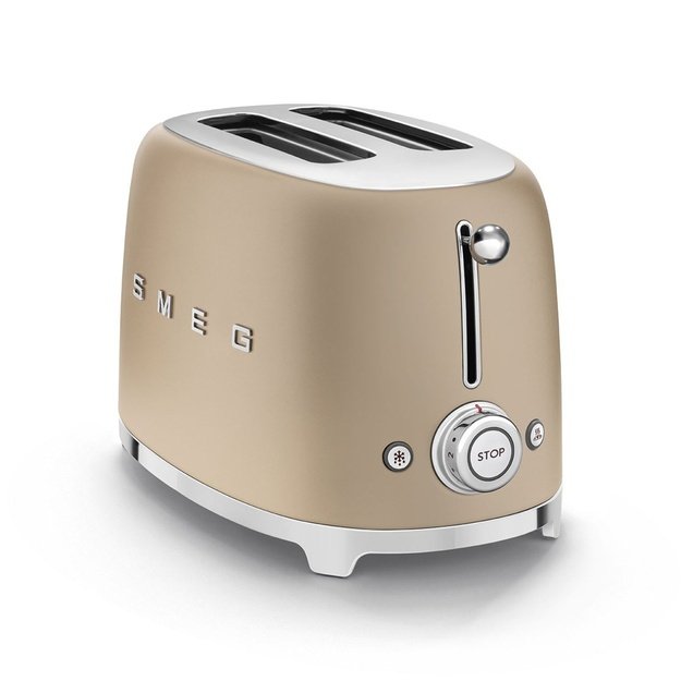 Smeg Toaster, 2 Slots, 50s Style Gold, TSF01CHMEU