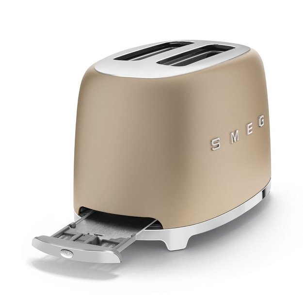 Smeg Toaster, 2 Slots, 50s Style Gold, TSF01CHMEU