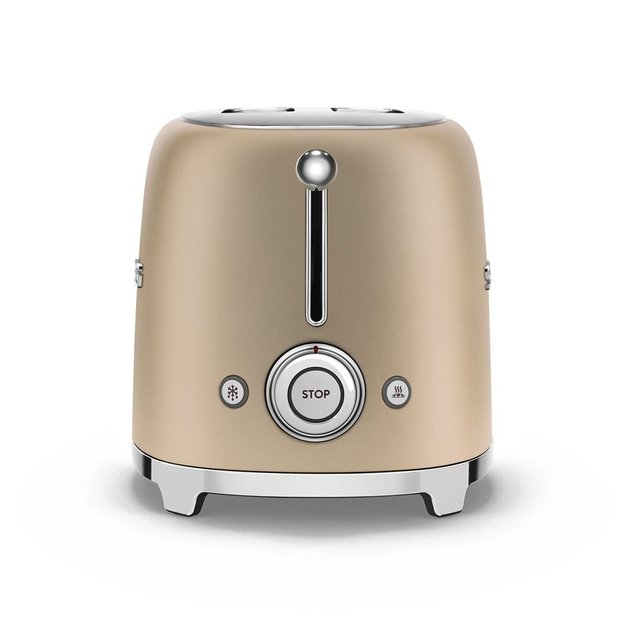 Smeg Toaster, 2 Slots, 50s Style Gold, TSF01CHMEU