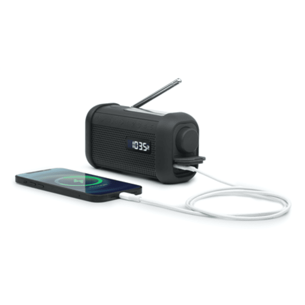 Muse | Portable Solar Radio with Crank and Flashlight | MH-08 MB | AUX in | Bluetooth | FM radio