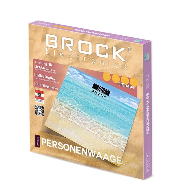 Brock BS 002 Bathroom Scale, 2xAAA Battery (included)