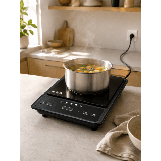 Brock HP 2009 Induction Cooker 2000W, Ceramic Surface 250x250 mm, Black
