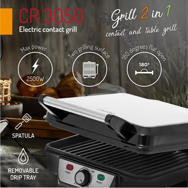 Mesko | MS 3050 | Grill | Contact grill | 1800 W | Black/Stainless steel