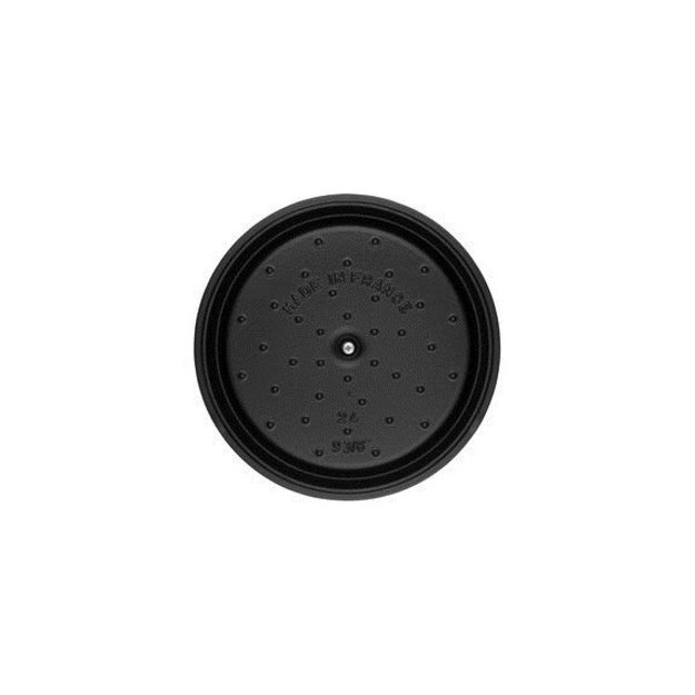 Staub Round Cast Iron Casserole - 3.8 ltr, Black