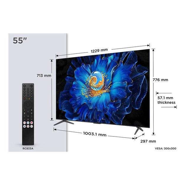 TCL C69KS 55C69KS TV 139.7 cm (55 ) 4K Ultra HD Smart TV Wi-Fi Metallic
