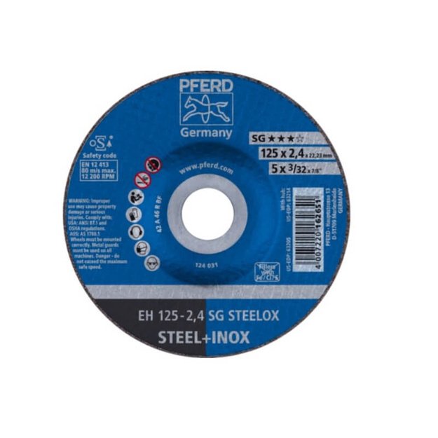 Nerūd. plieno pjovimo diskas PFERD EH 125x2,4mm A46 R SG-INOX