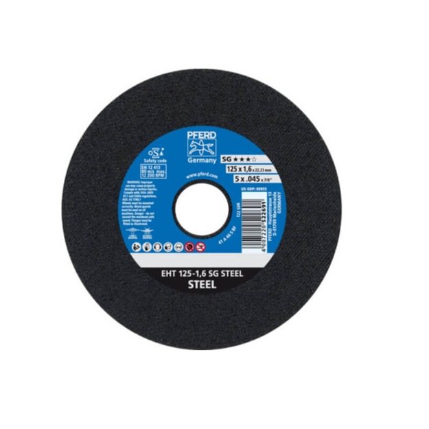 &Oslash;125x1,6 mm pjovimo diskas PFERD A46 SG