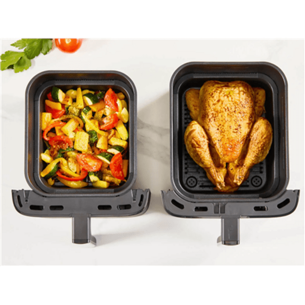 TEFAL Double Basket Airfryer | EY7528E0 Easy Fry Crispy Stack | Power 2700 W | Capacity 6 L + 4 L | Black