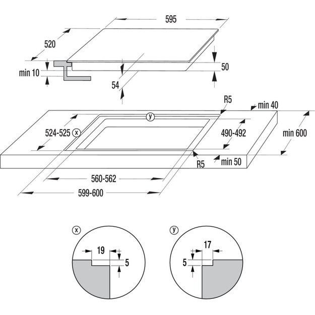 Gorenje GI6433SRWF Black Built-in 59.5 cm Zone induction hob 4 zone(s)