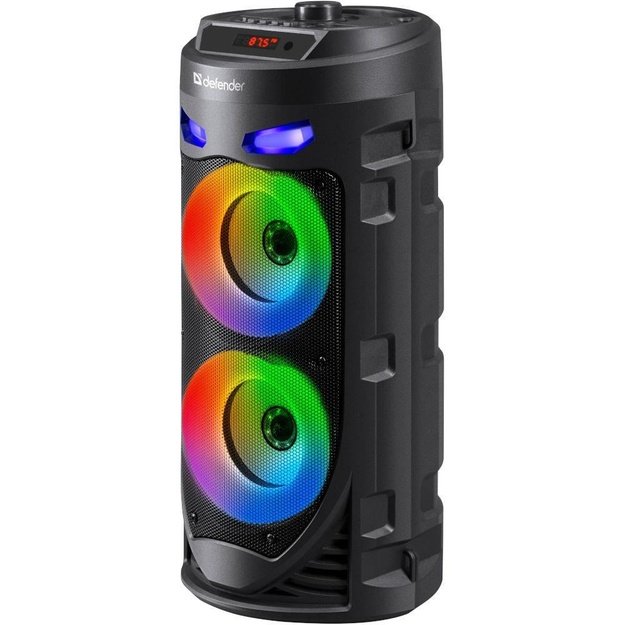 Defender CRASHBOOM Bluetooth speaker 16W MP3/FM/SD/USB/AUX/TWS/LED/MIC/LCD KARAOKE black + microphone