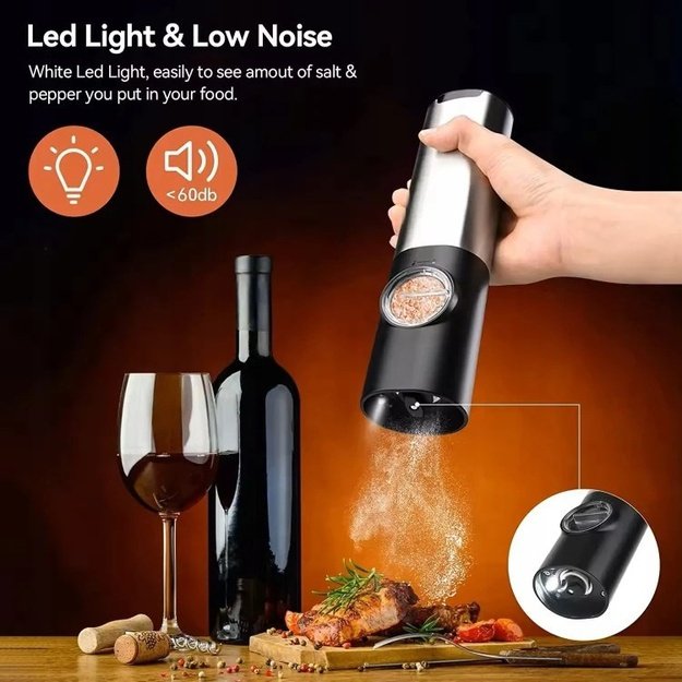 PROMIS Set of pepper and salt mills with stand MP36X2
