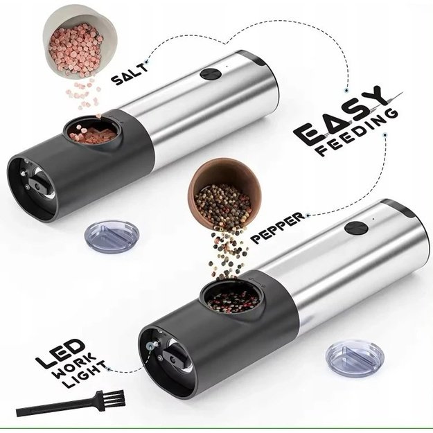 PROMIS Set of pepper and salt mills with stand MP36X2