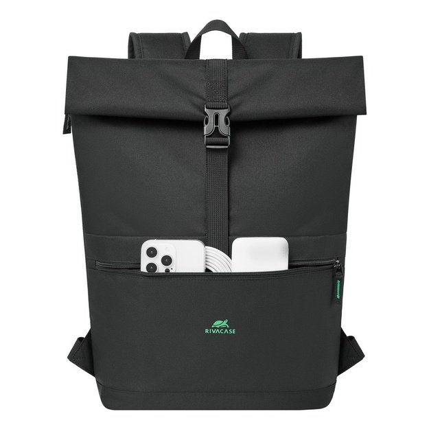 Rivacase Gremio backpack City backpack Black Polyester, Recycled polyethylene terephthalate (rPET)
