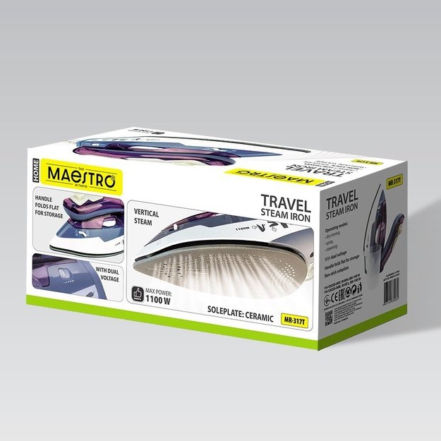 Steam iron MAESTRO MR-317T 1100W travel iron Purple