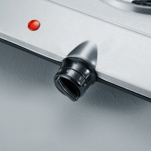 Severin DK 1014 hob Stainless steel Countertop 45.5 cm Sealed plate 2 zone(s)