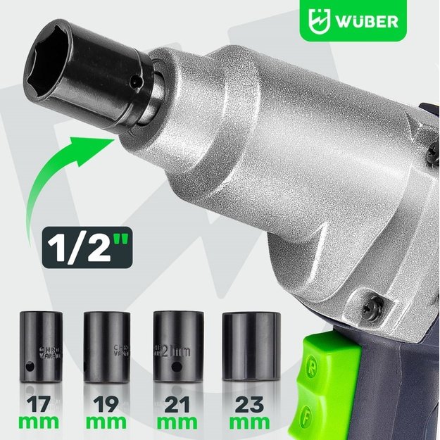 WUBER W33250 electric impact wrench 800 Nm 1/2  for wheels with case