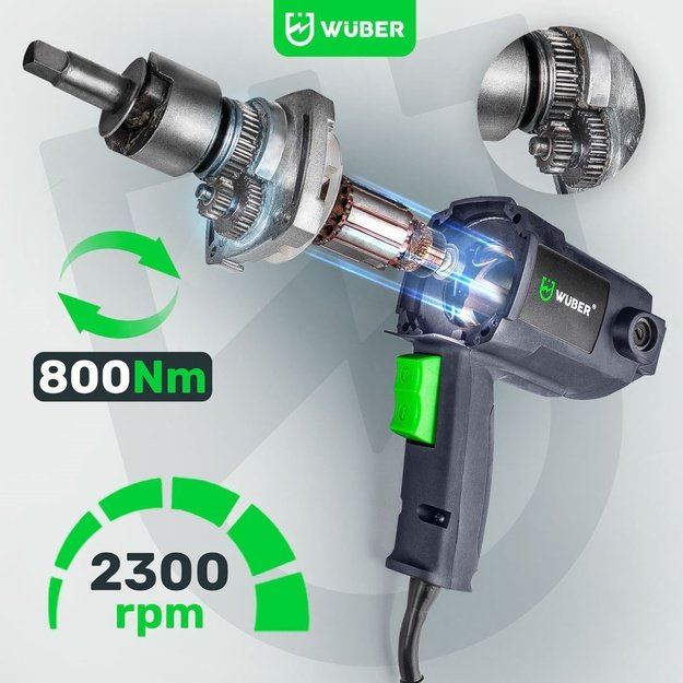 WUBER W33250 electric impact wrench 800 Nm 1/2  for wheels with case