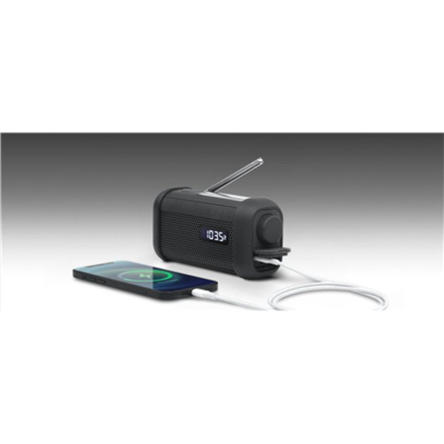 Muse | Portable Solar Radio with Crank and Flashlight | MH-08 MB | AUX in | Bluetooth | FM radio 2
