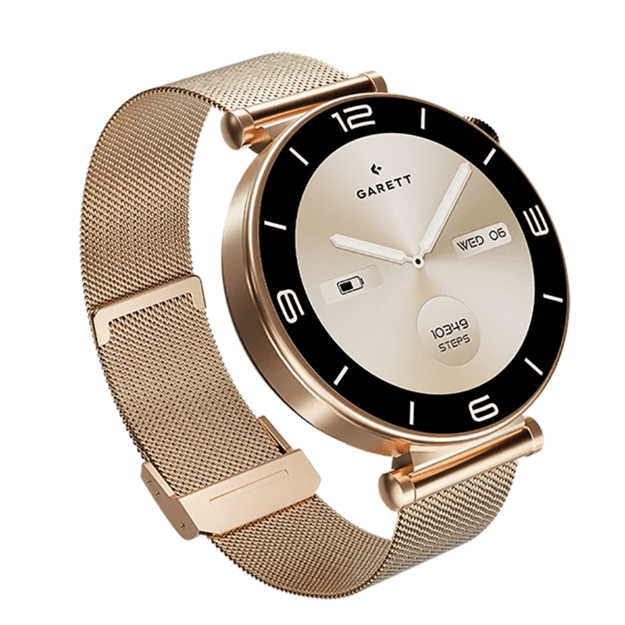 Garett Rose Smartwatch Gold Mesh steel