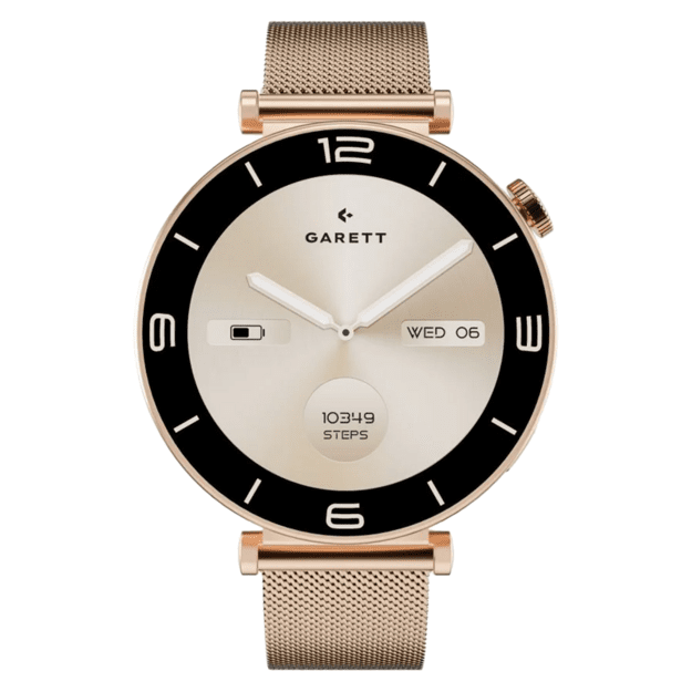 Garett Rose Smartwatch Gold Mesh steel