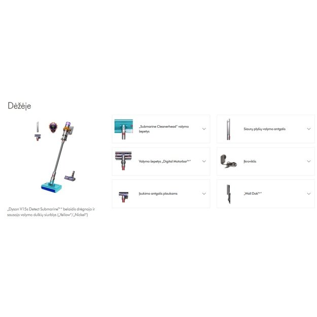 Plaunantis siurblys - &scaron;luota Dyson V15s Detect Submarine, 494724-01
