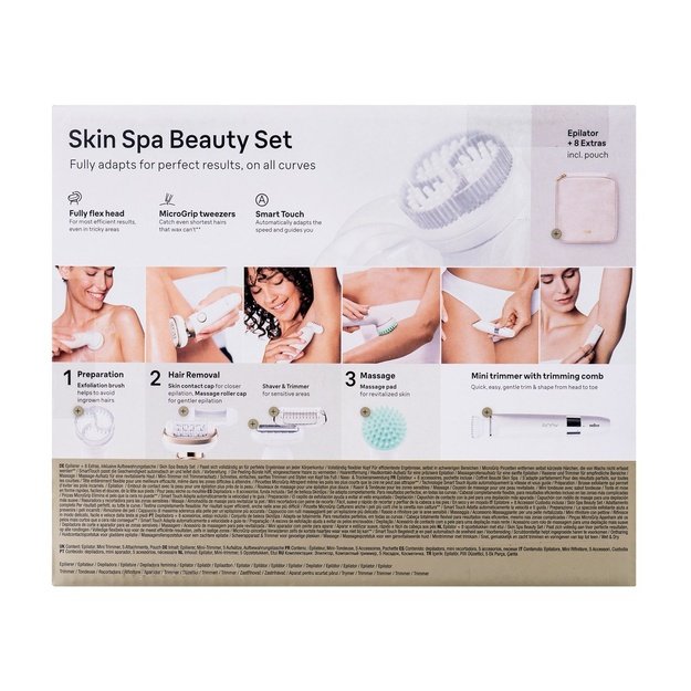 Braun Silk-&eacute;pil 9 Flex SkinSpa SES9-481 3D Epilator, Wet & Dry, White/Gold | Braun