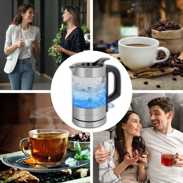 ProfiCook PC-WKS 1228 G electric kettle 0.5 L 1100 W Stainless steel, Transparent
