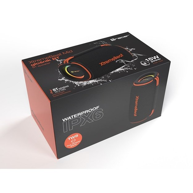 Tracer XtremeBeat TWS Portable Bluetooth Speaker Black 15 W