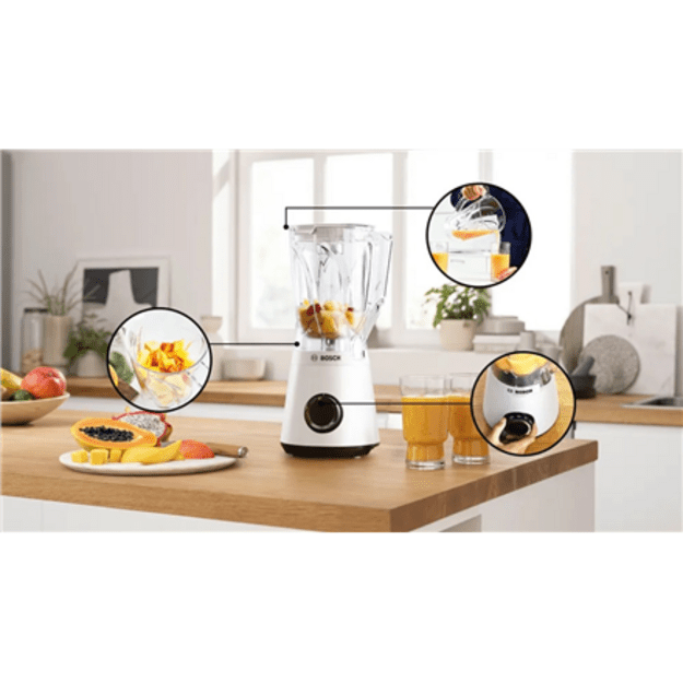 Bosch Blender | MMB6141W VitaPower Series 4 | Tabletop | 1200 W | Jar material Tritan | Jar capacity 1.5 L | White
