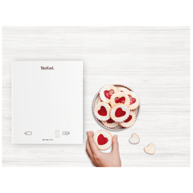 TEFAL Digital Kitchen Scale | Essential BC5504V0 | Graduation 1 g | White