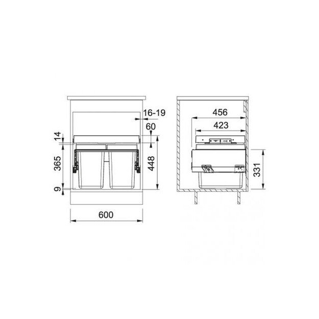 Šiukšliadėžė Franke Sorter FX 60 26-26, 121.0557.764