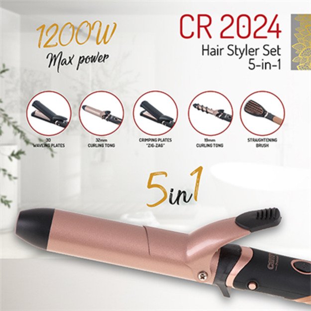 Camry | Hair Styler | CR 2024 | 1200 W | Black/Rose gold 1