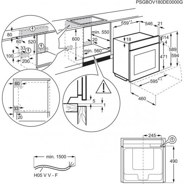 Montuojama garinė orkaitė Electrolux EOB7S31Z 1