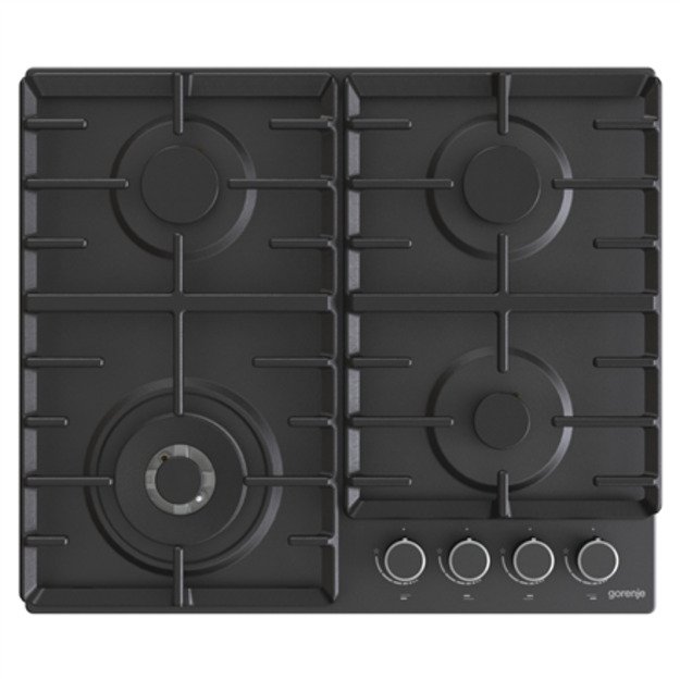 Gorenje | Hob | GW642AB | Gas | Number of burners/cooking zones 4 | Rotary knobs | Black