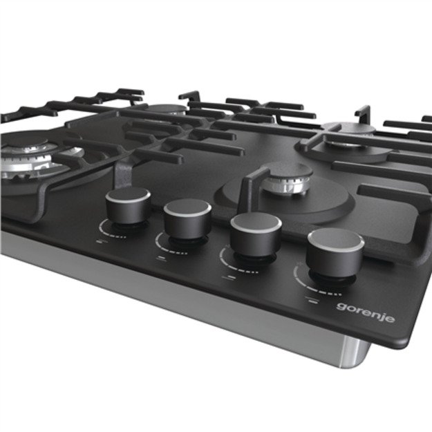 Gorenje | Hob | GW642AB | Gas | Number of burners/cooking zones 4 | Rotary knobs | Black 1