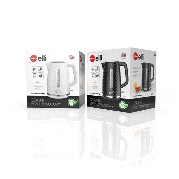C280B ELDOM Kettle ELLI, capacity 1.7 l, power 2200 W, black, strix, white 6