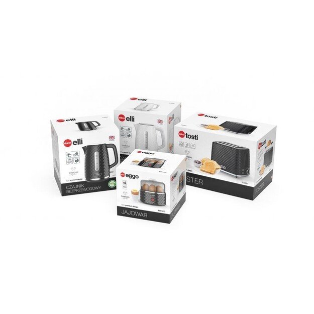 C280B ELDOM Kettle ELLI, capacity 1.7 l, power 2200 W, black, strix, white 5