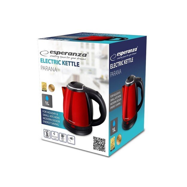 Esperanza EKK128R electric kettle Parana 1 L Black,Red 1350 W 1