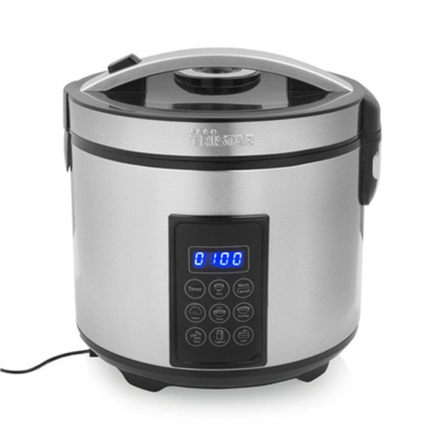 Tristar Digital Rice and Steam Cooker | RK-6138 | 900 W | 2.2 L | Number of programs 7 | Grey